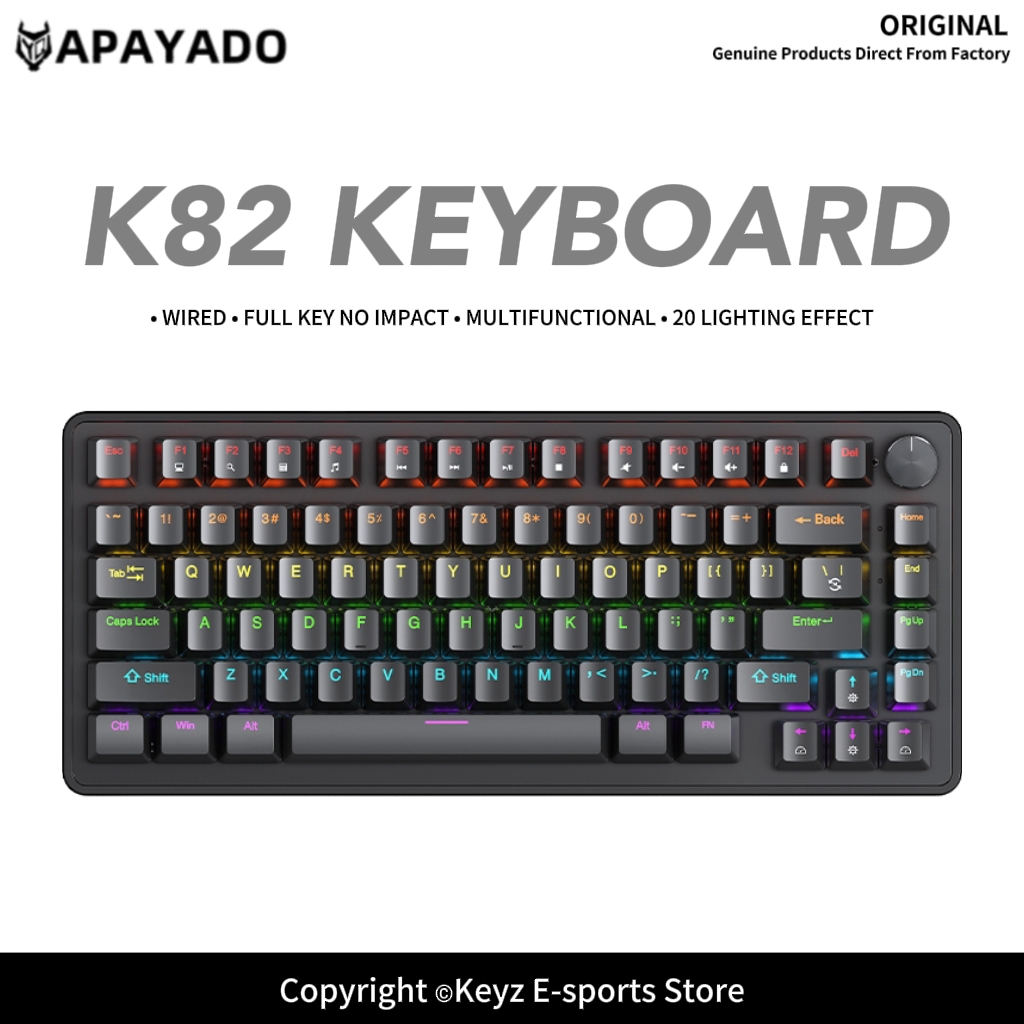 Gaming Keyboard Hot Swappable - K82 75% 휴대용 유선 기계식 키보드
