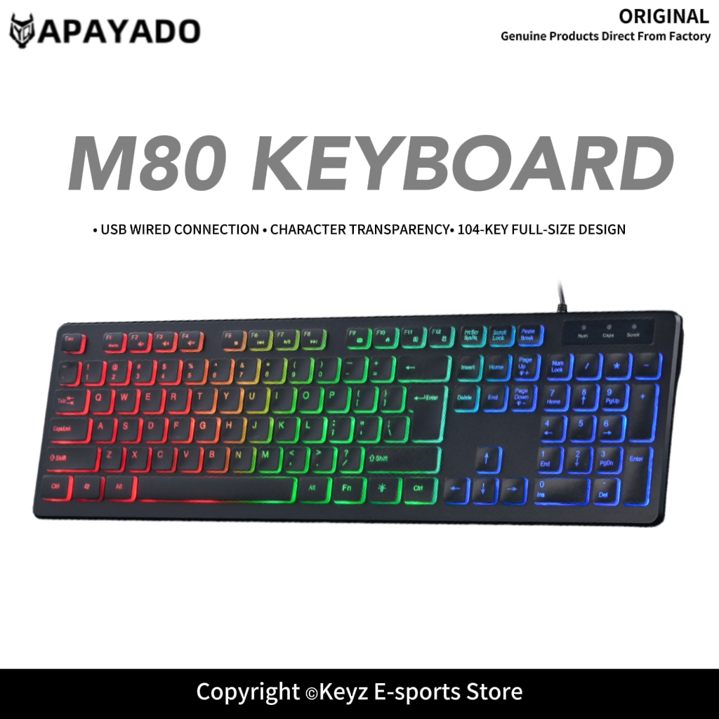 Keyboard Gaming Blue Switch - M80 초박형 유선 게이밍 키보드 APAYAD0