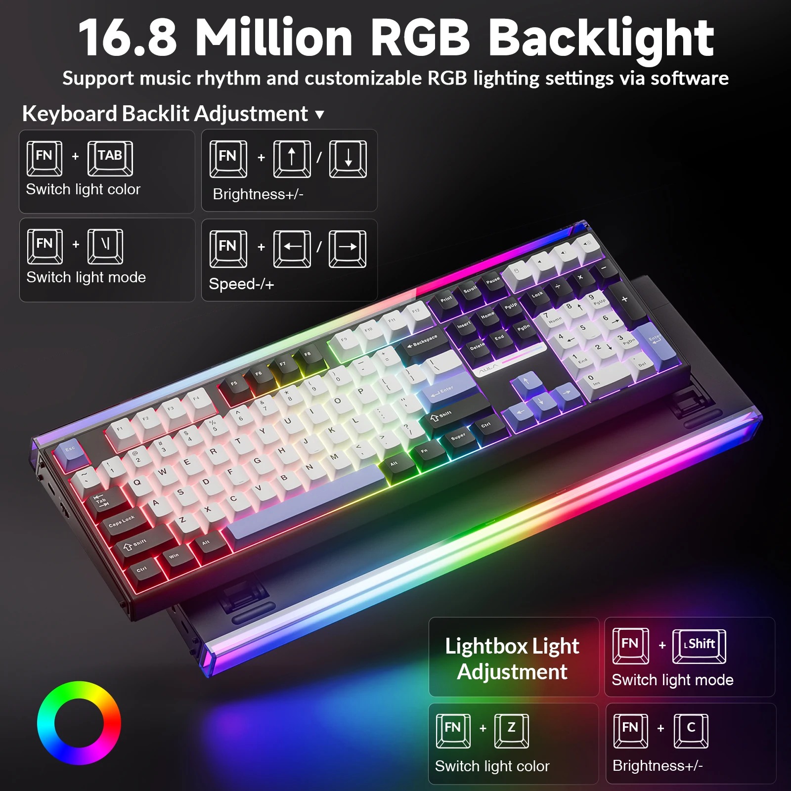 AULA H108 트라이 모드 기계식 키보드 108 키 - Gaming Keyboard Hot Swappable 리뷰 및 가격
