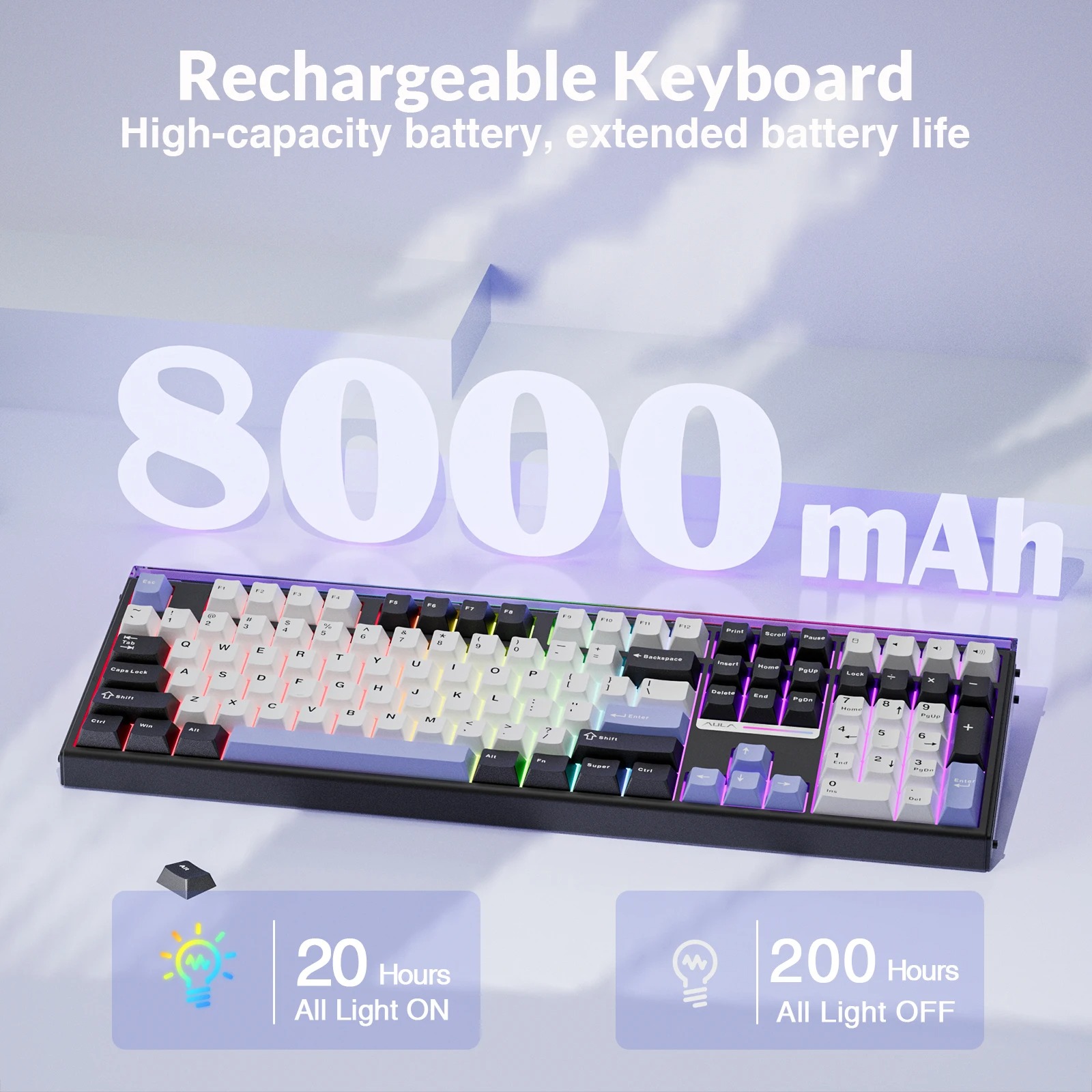 AULA H108 트라이 모드 기계식 키보드 108 키 - Gaming Keyboard Hot Swappable 리뷰 및 가격