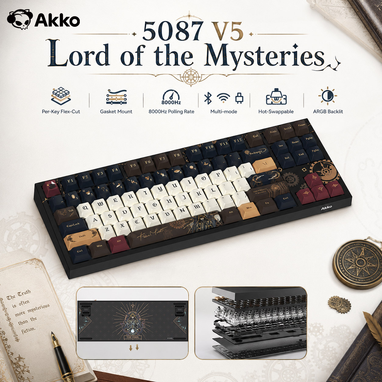 신비의 Akko 군주 무선 기계 키보드 TKL 88 키 - Gaming Keyboard Hot Swappable 리뷰 및 가격