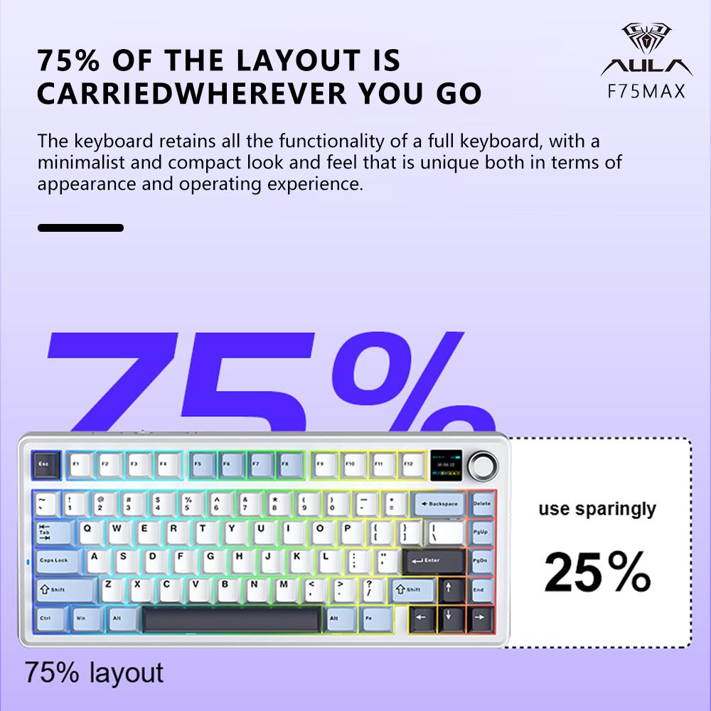 AULA F75MAX 75% 레이아웃 기계식 게이밍 키 - Gaming Keyboard Hot Swappable 리뷰 및 가격