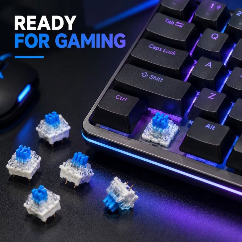 DT21 100개 DIY 기계식 키보드 스위치, 블루  - Keyboard Gaming Blue Switch 리뷰 및 가격